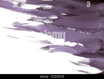 Arrière-plan aquarelle peint à la main violet et noir abstrait. Pinceau de style gringe. Banque D'Images
