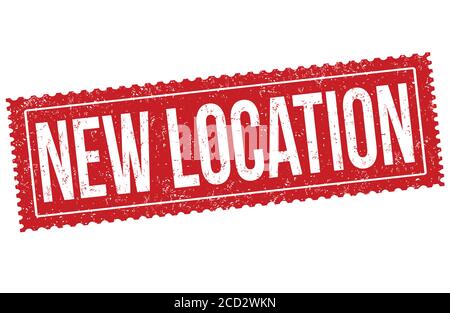 Nouveau signe d'emplacement ou tampon sur fond blanc, illustration vectorielle Illustration de Vecteur