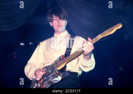 Will Sergent d'Echo & The Bunnymen vit à Kilburn International. Londres, 19 juin 1986 | utilisation dans le monde entier Banque D'Images