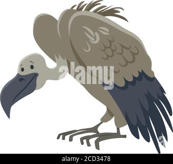 Dessin animé Illustration de Vulture Bird drôle de caractère animal sauvage Illustration de Vecteur