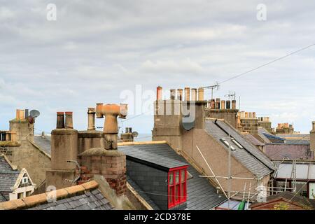 GARDENSTOWN, ÉCOSSE - 2016 OCTOBRE 22. Toits de maisons de ville en Écosse. Banque D'Images