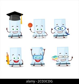 Élève d'école de personnage de dessin animé d'aeropress avec diverses expressions Illustration de Vecteur