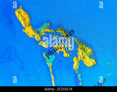 Carte géographique des Philippines avec des villes importantes Banque D'Images