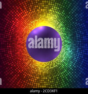 Arrière-plan arc-en-ciel abstrait avec demi-teintes et place pour le texte. Arrière-plan vectoriel avec points pour votre créativité. Illustration de Vecteur