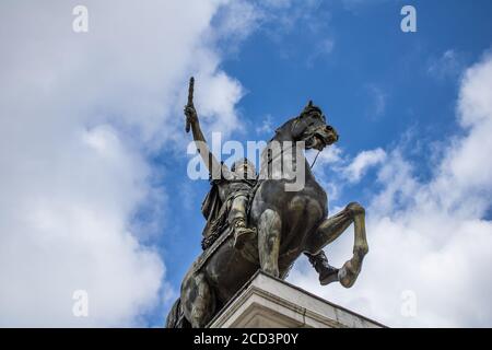 Statue de Louis XIV à Montpellier, Peyrou Banque D'Images