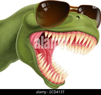 Lunettes de soleil à motif dinosaure frais avec abat-jour Illustration de Vecteur