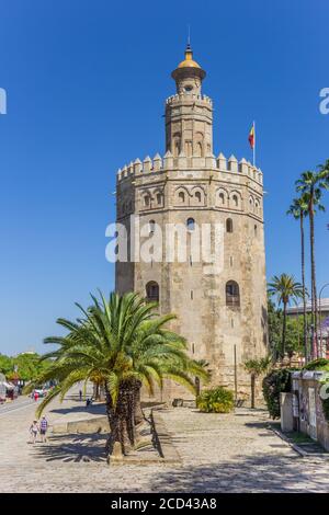 Tour Torre Del Oro dans le centre historique de Séville, Espagne Banque D'Images