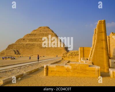 Pyramide à Saqqara, Egypte, Banque D'Images