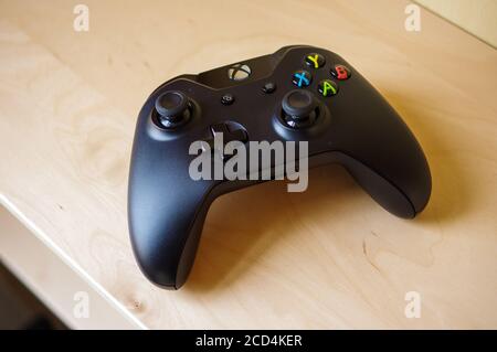 Manette sans fil Xbox noire Banque D'Images