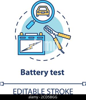 Icône de concept de test de batterie Illustration de Vecteur