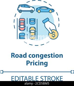 Icône de concept de tarification de la congestion routière Illustration de Vecteur