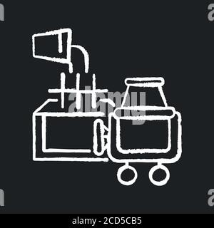 Pose de l'icône blanche de la craie de fondation sur fond noir Illustration de Vecteur