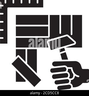 Icône de glyphe noir de revêtement de sol Illustration de Vecteur