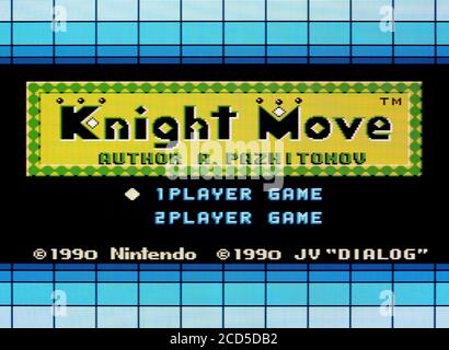 Knight Move - Nintendo Famiciom Disk System Videogame - Editorial à utiliser uniquement Banque D'Images