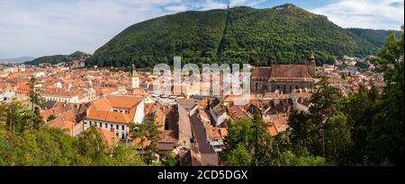 Vue panoramique sur la ville de Brasov depuis la Tour Blanche, Transylvanie, Roumanie Banque D'Images