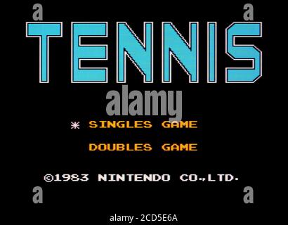 Tennis - Nintendo Famicom Disk System Videogame - usage éditorial uniquement Banque D'Images