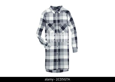 Chemise à carreaux pour femmes isolat sur fond blanc Banque D'Images