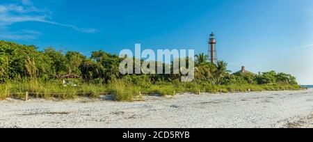 Sanibel Island Light, Lighthouse Beach Park, Sanibel Island, Floride, États-Unis Banque D'Images