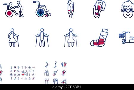 Homme aidant d'autres personnes sur fauteuil roulant modèle dégradé icône de handicapés Handicap et thème médical Illustration vectorielle Illustration de Vecteur