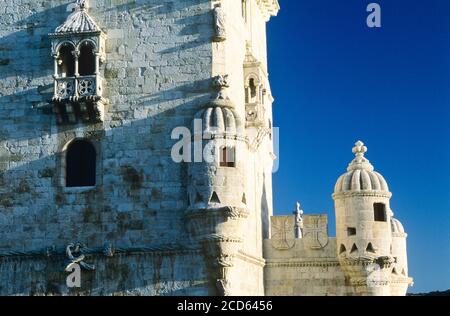 Vue extérieure de la tour Belem, Lisbonne, Portugal Banque D'Images