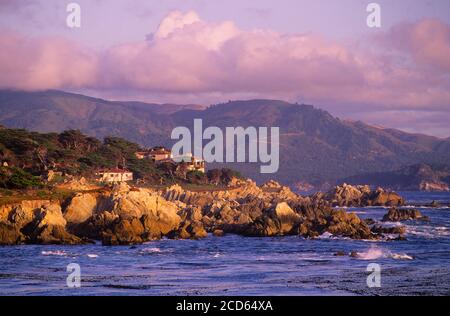 Paysage avec la côte de l'océan Pacifique, Big sur, Californie, États-Unis Banque D'Images