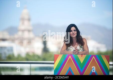 L'actrice espagnole Clara Lao pose au cours de la photo du film 'Crónica de una tormenta' à Muelle Uno au milieu de la crise du coronavirus. L'édition 23 du Festival du film espagnol de Malaga est le premier grand événement cinématographique en Espagne après qu'il ait été reporté en raison de la pandémie du coronavirus le mois dernier de mars. L'organisation a mis en place des mesures visant à prévenir la propagation du coronavirus et à garantir la sécurité de l'événement. Le festival aura lieu du 21 au 30 août. Banque D'Images