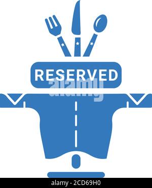 Restaurant, icône de table réservée est utilisé dans la conception et le développement de sites Web, commerciaux, médias imprimés, Web ou tout type de projet de conception. Illustration de Vecteur