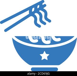 Bol, nouilles, icône soupe. Design élégant et vecteur entièrement modifiable pour une utilisation commerciale, fichiers imprimés et présentations, supports promotionnels, web o Illustration de Vecteur