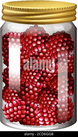 Illustration des framboises dans le pot en verre Illustration de Vecteur