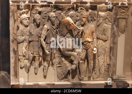 Ivory Frieze in Ephèse Museum, Selcuk Town, Izmir City, Turquie Banque D'Images