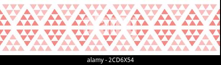 Bannière à motif triangulaire rose et blanc. Arrière-plan à motif géométrique texturé sans couture et motif de répétition des bordures. Illustration de Vecteur