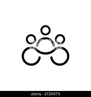 Ligne d'icône de travail d'équipe. Personnes, amitié, groupe d'équipe. Concept d'entreprise. Communauté, réseau et logo social. Vecteur sur fond blanc isolé Illustration de Vecteur