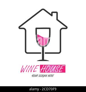 Cave à vin. Illustration à vecteur de couleur pour logo, autocollant ou étiquette, design moderne isolé sur fond blanc Illustration de Vecteur