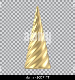 Sapin abstrait de Noël doré réaliste sous forme de une spirale Illustration de Vecteur