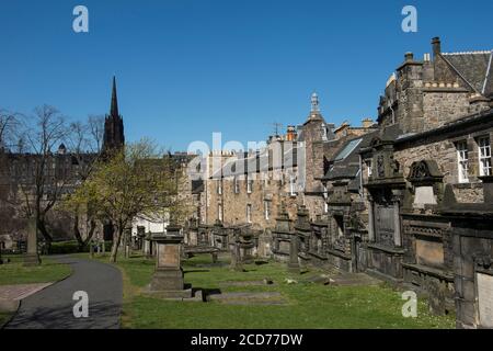 Greyfriars Kirkyard dans la ville d'Édimbourg, en Écosse. Banque D'Images