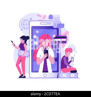 Concept du programme de réduction pour achats mobiles à plat Illustration de Vecteur