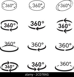 rotation circulaire de 360 degrés. Définir les flèches de vecteur. Actualiser et recharger. COLLECTION DE FLÈCHES ET D'ICÔNES. Illustration de Vecteur