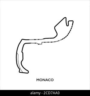 Circuit Monaco, Monaco. Carte vectorielle de piste de course Motorsport Illustration de Vecteur