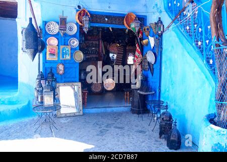 Commerces à Chefchaouen Banque D'Images