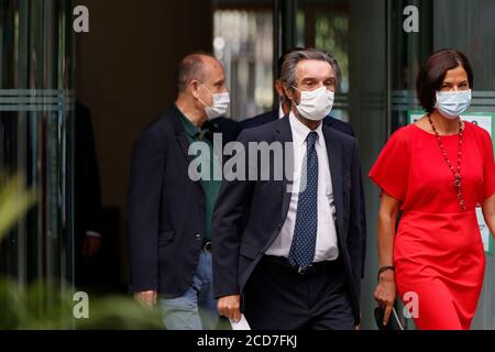 Piazza Citta di Lombardia, Milan, Italie, 27 août 2020, Attilio Fontana, Président de Regione Lombardia pendant la conférence de presse du Grand Prix de F1 Heineken de l'Italie, Championnat de Formule 1 - crédit: LM/Francesco Scaccianoce/Alay Live News Banque D'Images