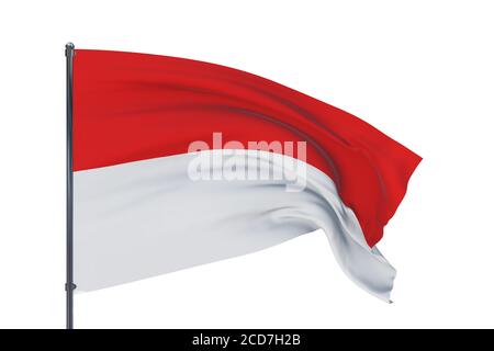 Illustration 3D. Drapeaux du monde - drapeau de l'Indonésie. Isolé sur fond blanc. Banque D'Images