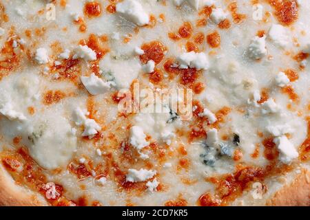 Italian Pizza four fromages gros plan. Banque D'Images