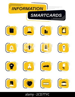 Ensemble d'icônes de service funéraire Illustration de Vecteur