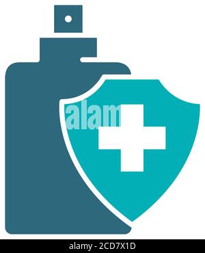 Icône en forme de spray désinfectant de couleur. Fourniture de nettoyage, produit de désinfection, symbole de détergent Illustration de Vecteur