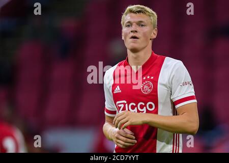 AMSTERDAM, PAYS-BAS - AOÛT 25: PERR Schuurs d'Ajax lors du match d'avant-saison entre Ajax et Hertha BSC le 25 août 2020 à Amsterdam, pays-Bas. *** Légende locale *** Perr Schuurs Banque D'Images