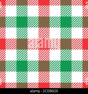 Motif écossais de bûcherons rouge, blanc et vert. Motif vectoriel transparent. Design textile vintage simple. Illustration de Vecteur