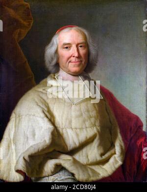 Cardinal de Fleury (1653-1743), cardinal français et ministre en chef de Louis XV, portrait peint par l'atelier de Hyacinthe Rigaud après 1728 Banque D'Images