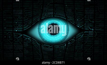 Technologie numérique informatique de pointe, surveillance mondiale Banque D'Images