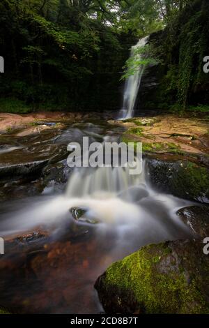 Cascades de Blaen y Glyn Banque D'Images