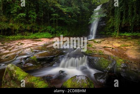 Cascades de Blaen y Glyn Banque D'Images